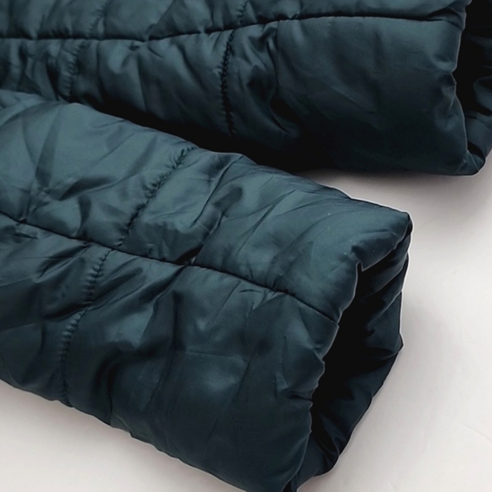 Vero Moda Women's Quilted Winter Emerald Green Jacket Black Faux Fur Collar M - Picture 8 of 14
